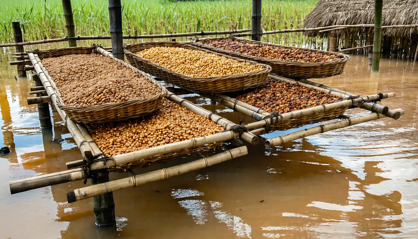 Illustration accompanying Rainfall extremes explain two-thirds of the year-to-year swing in Ghana's cocoa harvest