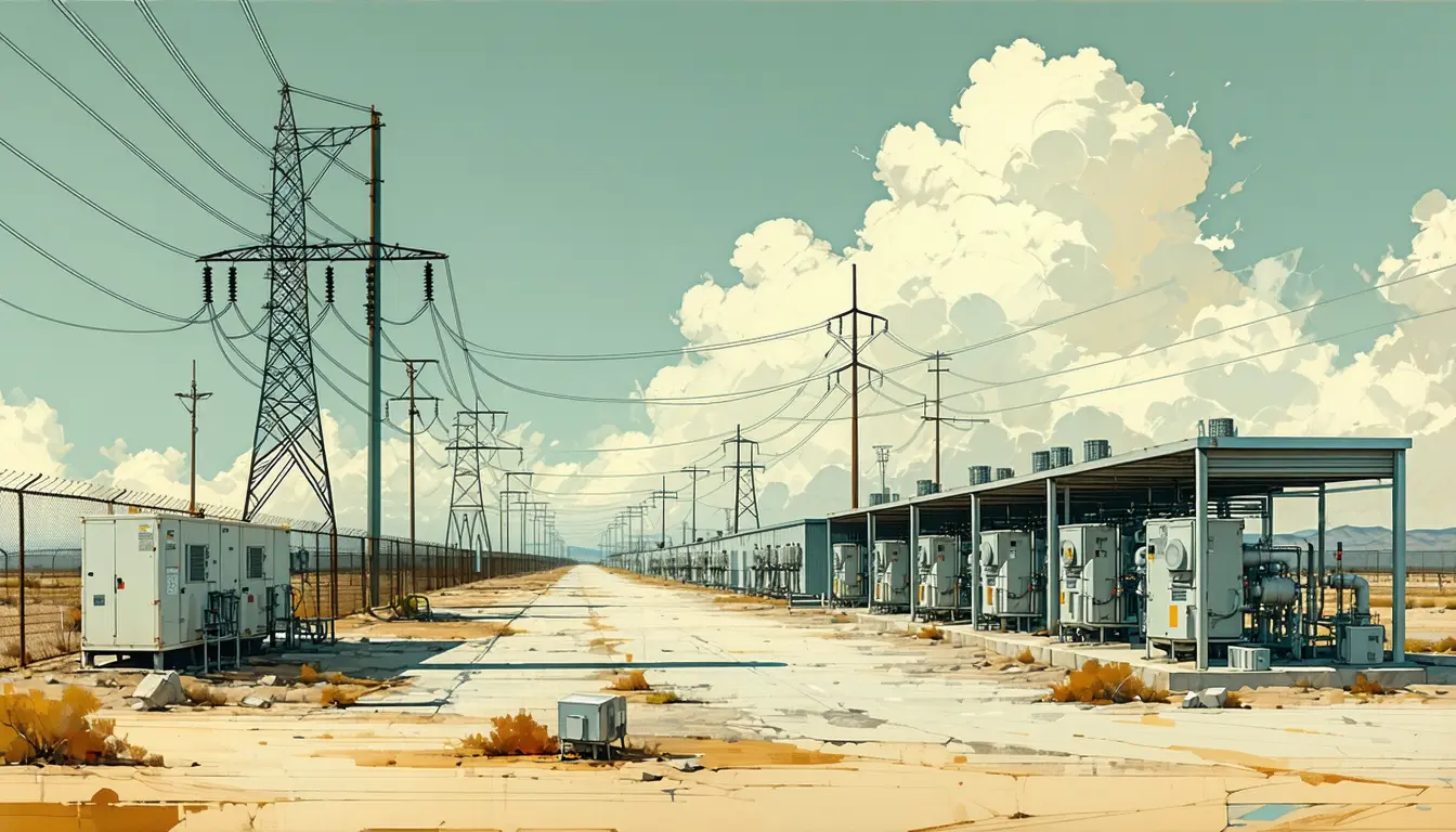Illustration accompanying ERCOT lets Cipher draw 1.4 GW at two sites before the transmission is built