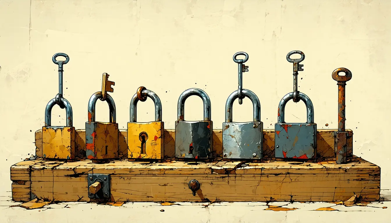 Illustration accompanying Trail of Bits says 1Password's 26% AI patch score reflects flawed prompts, no-code-execution trials, and grading errors, not true AI performance