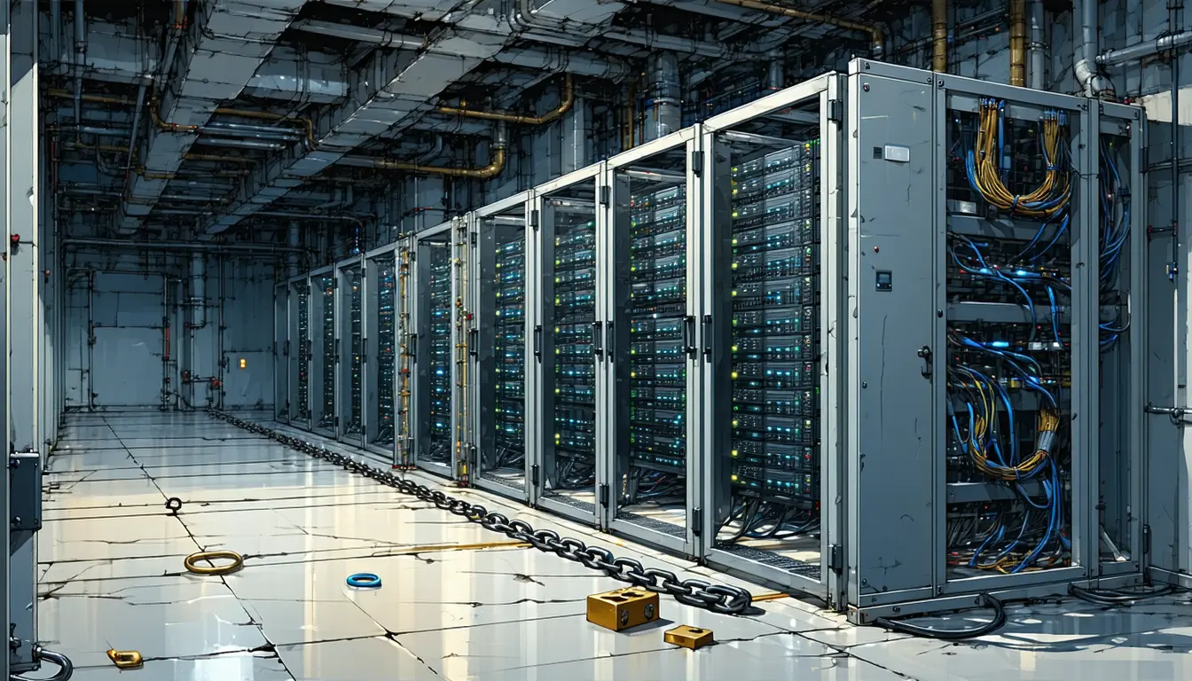Illustration accompanying Crux AI's reported $22bn TPU facility pledges the chips and the customer contracts as security