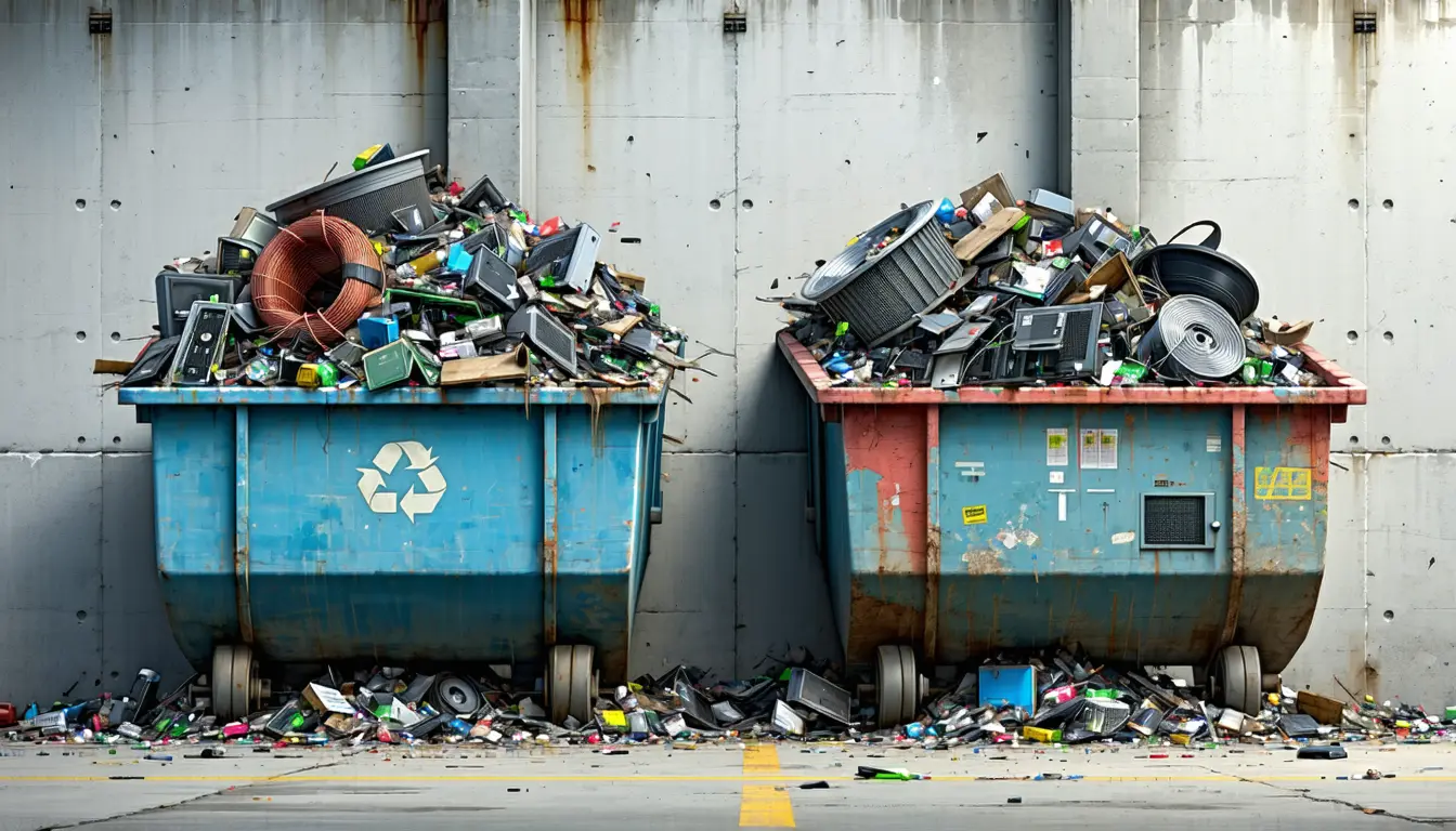 Illustration accompanying Counting power, cooling and other infrastructure lifts Basel Action Network's AI e-waste estimate to 23 million containers
