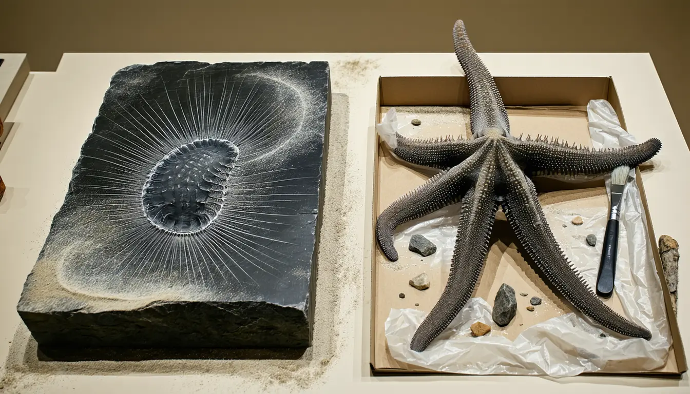 Illustration accompanying A 518-million-year-old Chinese fossil puts feeding tentacles on the ancestor of starfish