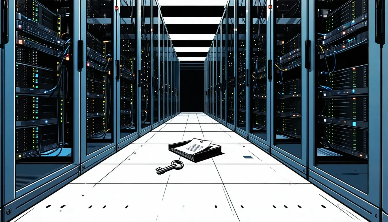 Illustration accompanying An HMAC-signed cookie and a license key carry all of Keyword Brief's billing state