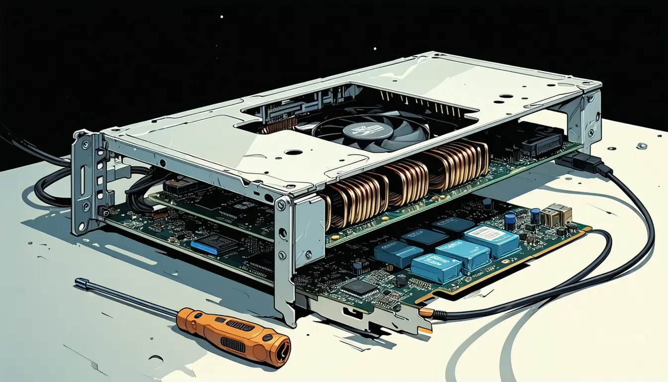 Illustration accompanying llama.cpp's -ngl flag keeps a 9B model on a 6GB card by leaving 28 layers on the CPU