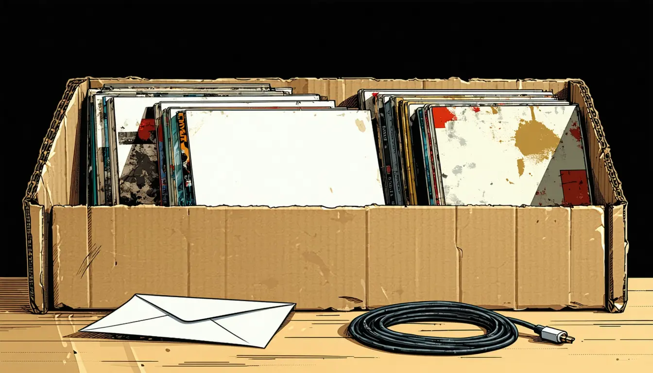 Illustration accompanying 404 Media put an AI track on a real band's Spotify page by claiming to be the band