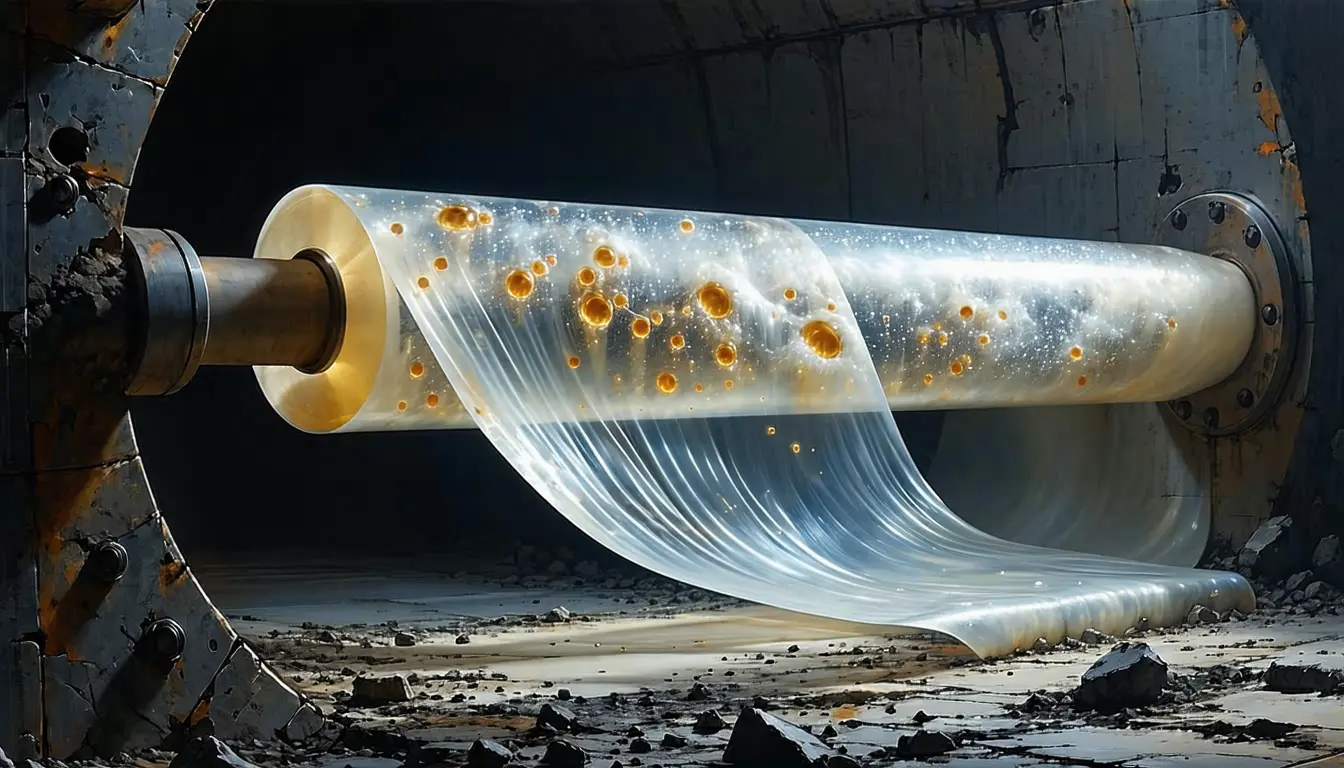 Illustration accompanying Laser shocks on a plastic film produced three-nanometer diamonds that survived collection