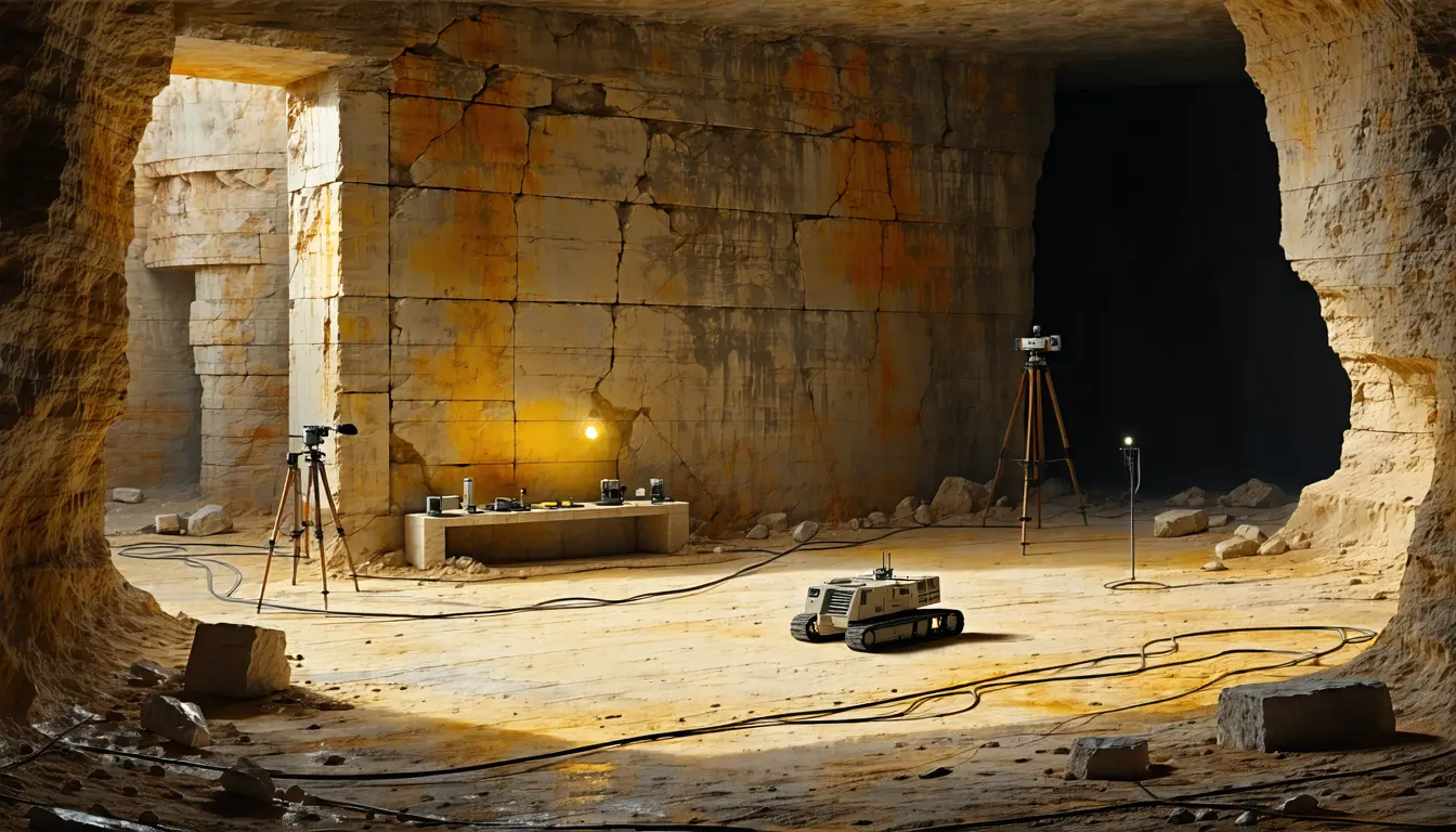 Illustration accompanying Microgravity readings suggest low-density, chamber-like structures behind Tutankhamun's north wall