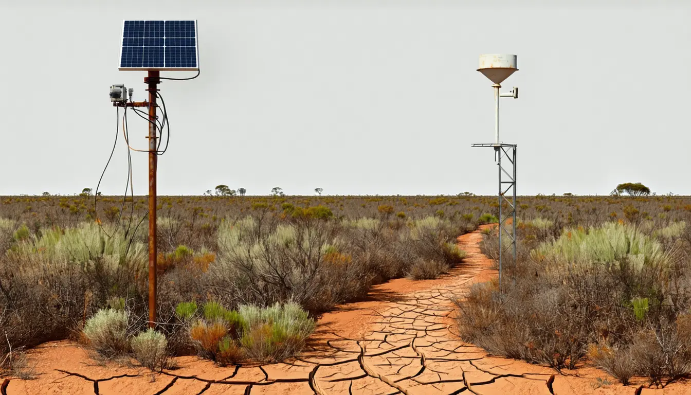 Illustration accompanying Satellite uplinks would replace the twice-yearly drive to collect western NSW forest data
