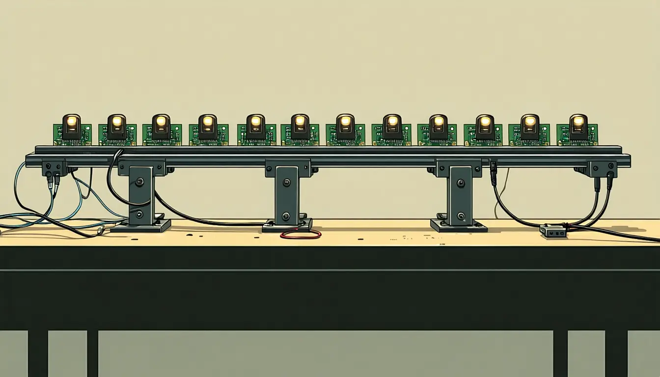 Illustration accompanying git bisect run narrowed twelve commits to one sign-stripping diff in four test runs
