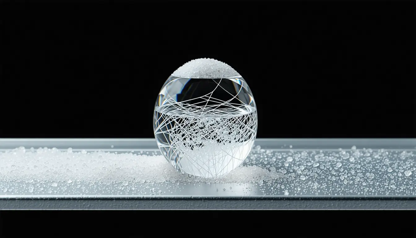 Illustration accompanying A DNA computer in a water droplet reaches its answer by settling into its lowest-energy state
