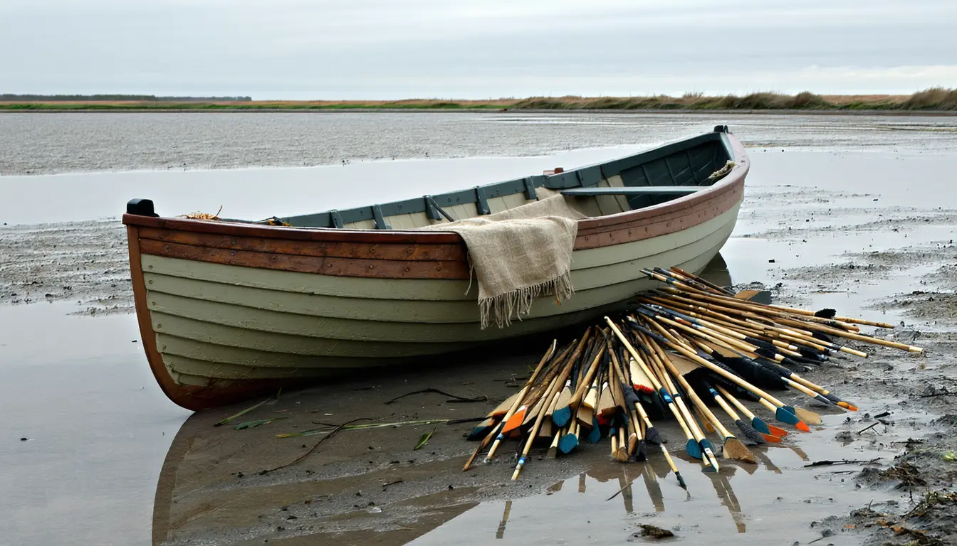 Illustration accompanying An archaeologist's flaming-arrow experiments argue against the Viking cremation at sea