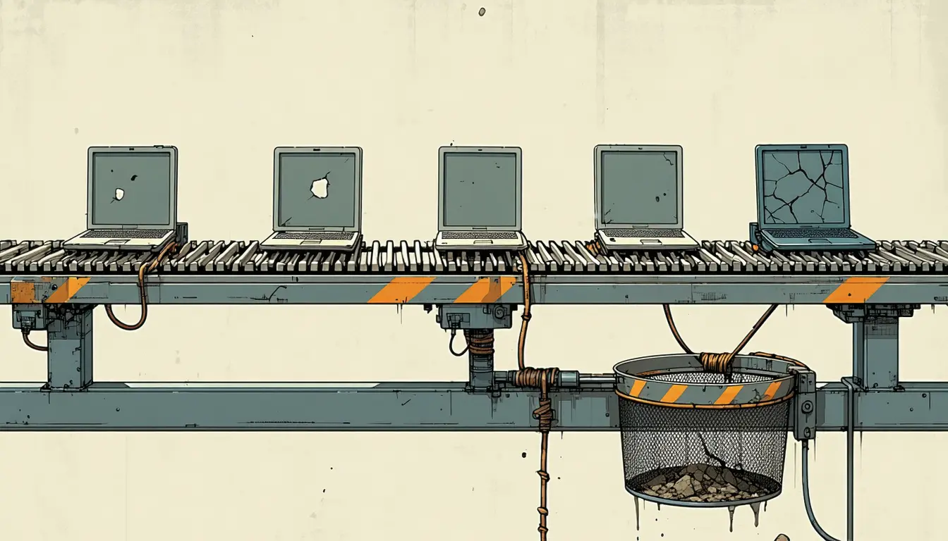 Illustration accompanying Eight failed checks in ORBITAL's browser gate traced back to one real app bug