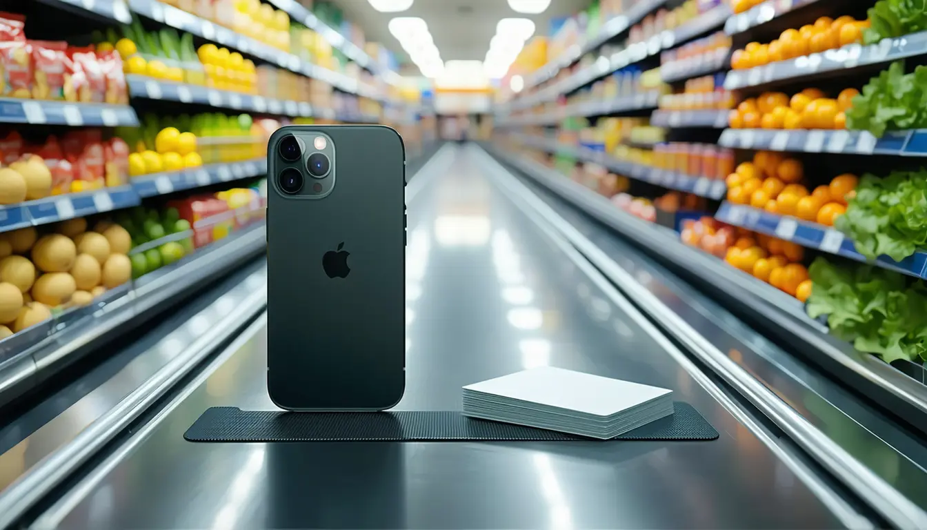 Illustration accompanying Walmart's Apple Pay reversal moves the card fight inside the phone wallet