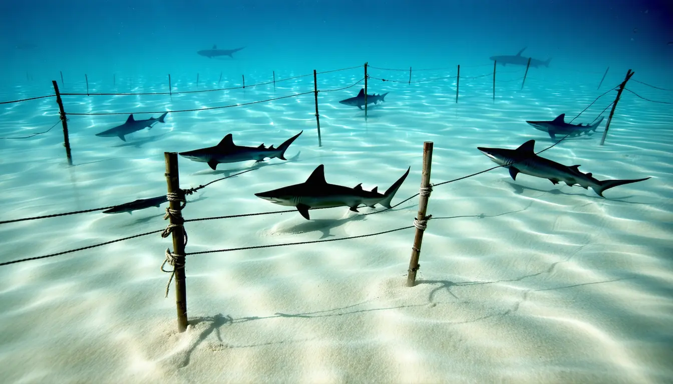 Illustration accompanying Nurse sharks crowd into 150 meters of knee-deep Anegada shoreline to mate