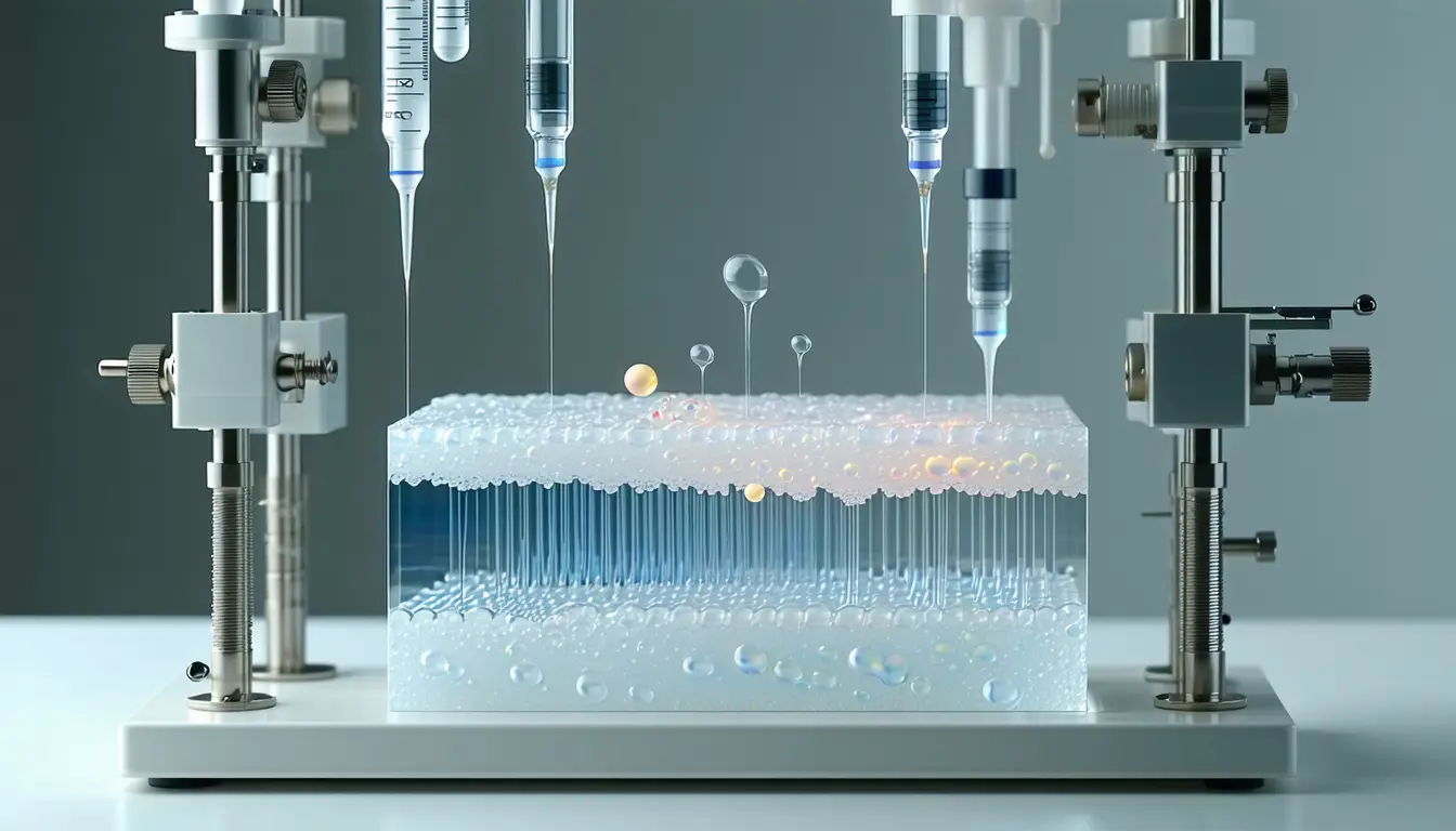 Illustration accompanying One drawn polymer fiber records and doses at several depths of a mouse brain