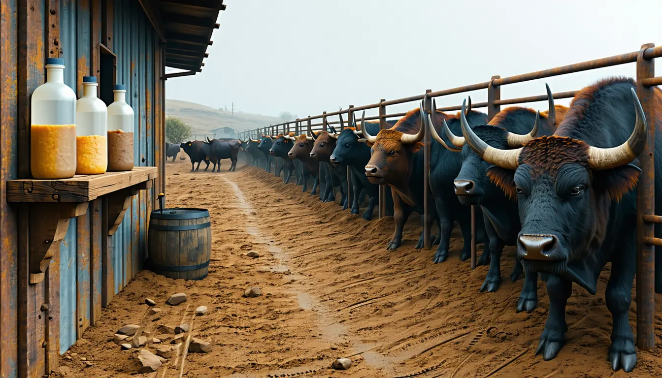 Illustration accompanying Texas A&M survey finds nearly nine in ten bison operations deworming at least yearly