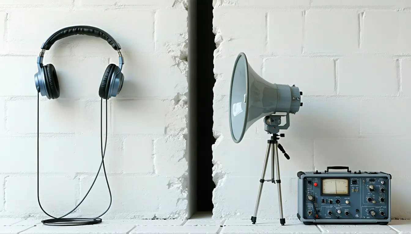 Illustration accompanying InjectEave makes headphones leak audio through a wall from 30 meters away