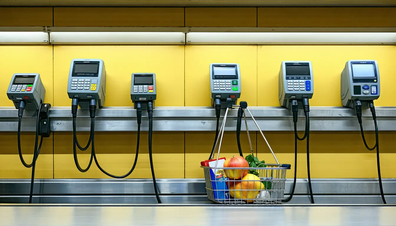 Illustration accompanying Six banks propose voluntary principles for AI shopping agents to declare who they work for at payment