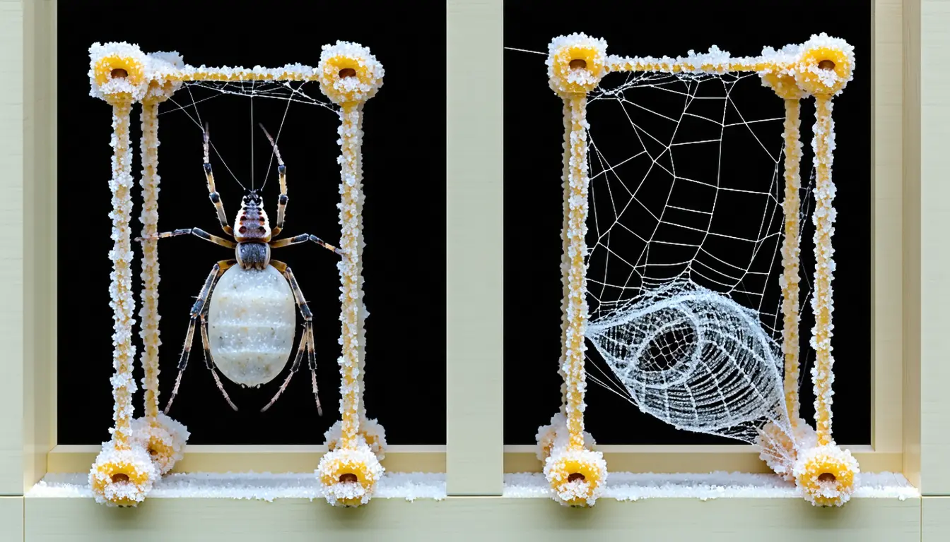 Illustration accompanying Northern wasp spiders mate earlier and their young take harder cold, a European study finds