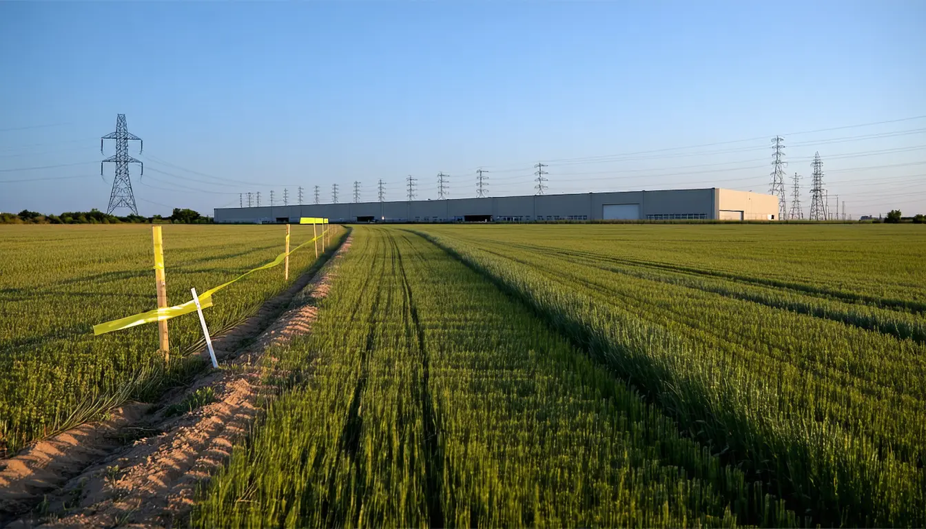 Illustration accompanying Data center opposition crosses party lines in rural Texas before the midterms