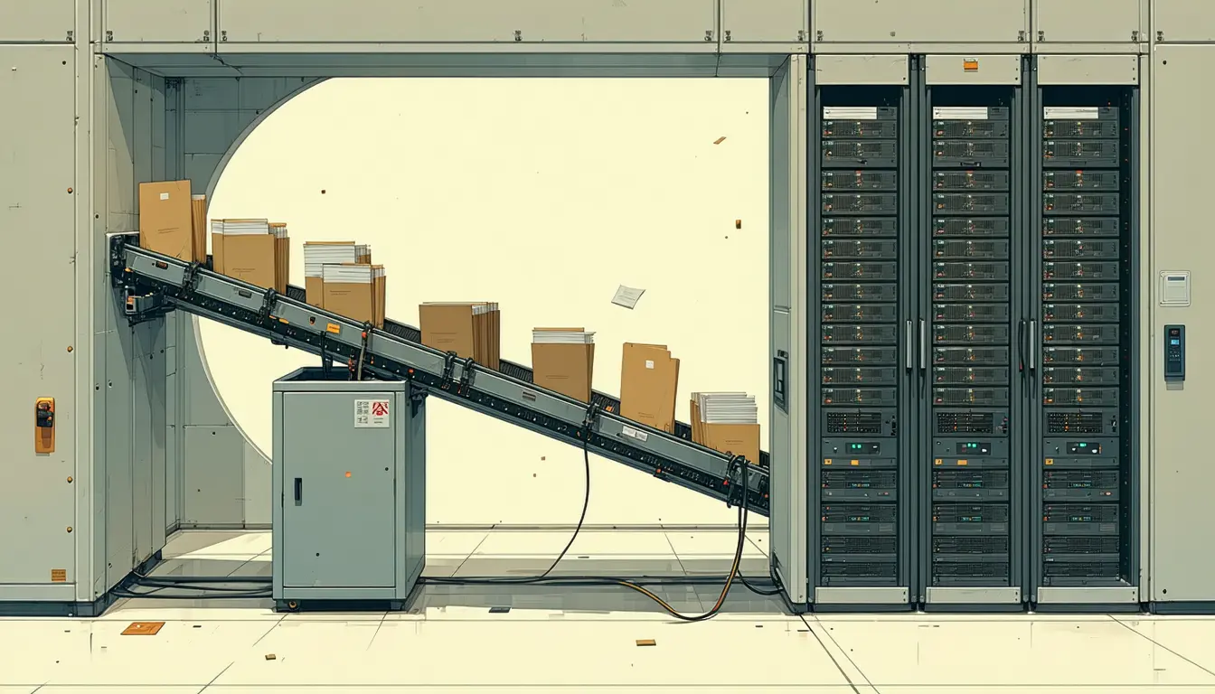 Illustration accompanying A flagged retrieval can drop Opus 5.5 to Opus 4.8 for the rest of the conversation