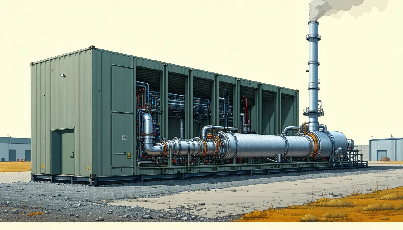 Illustration accompanying American Supercritical raises $8M to generate power from data center turbine exhaust