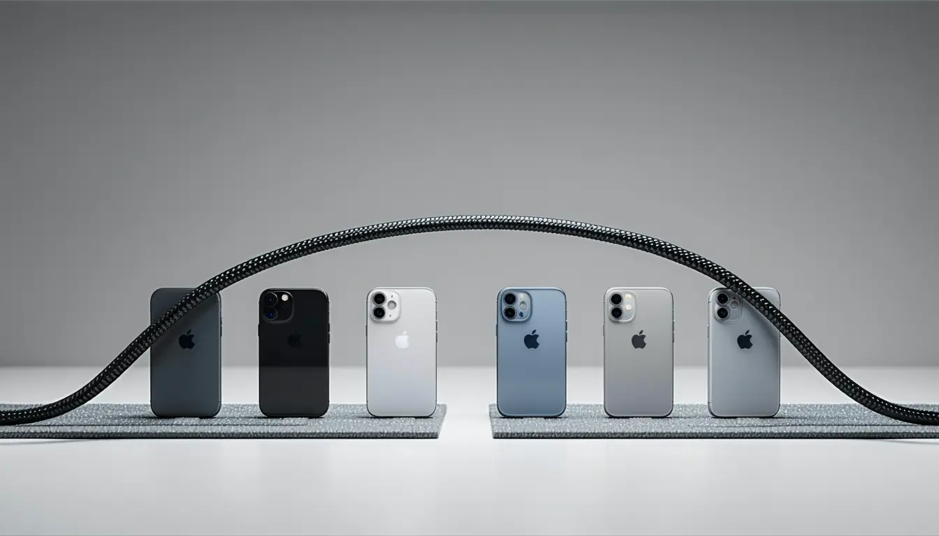 Illustration accompanying Apple splits its iPhone software line to keep iOS 27.1 for the Duo alone