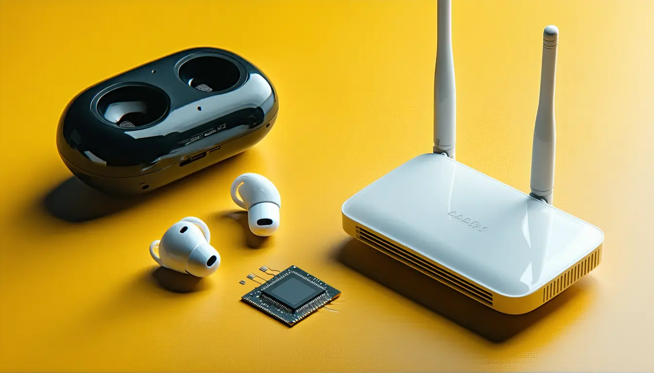 Illustration accompanying Qualcomm fits micro-power Wi-Fi 6E into a chip that sits inside an earbud
