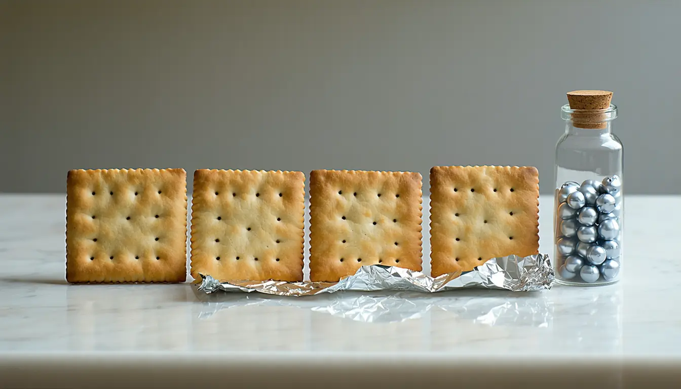 Illustration accompanying A freeze-dried starch cylinder turns pink as cream crackers lose their crispness