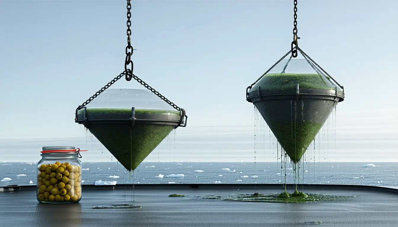 Illustration accompanying A front in the Chukchi Sea drives dying phytoplankton to the seafloor four times faster