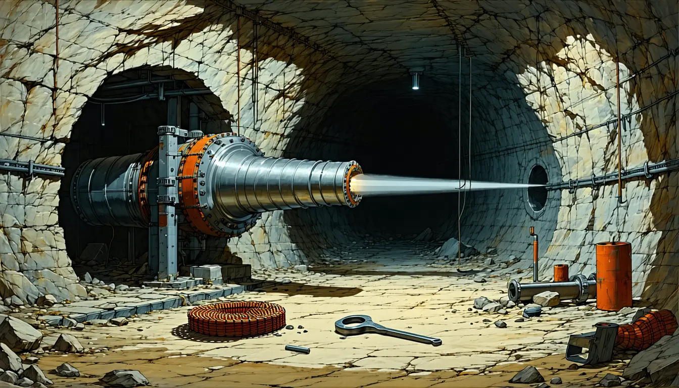 Illustration accompanying CASPAR restarts on fluorine after 18 months of trial and error on the target