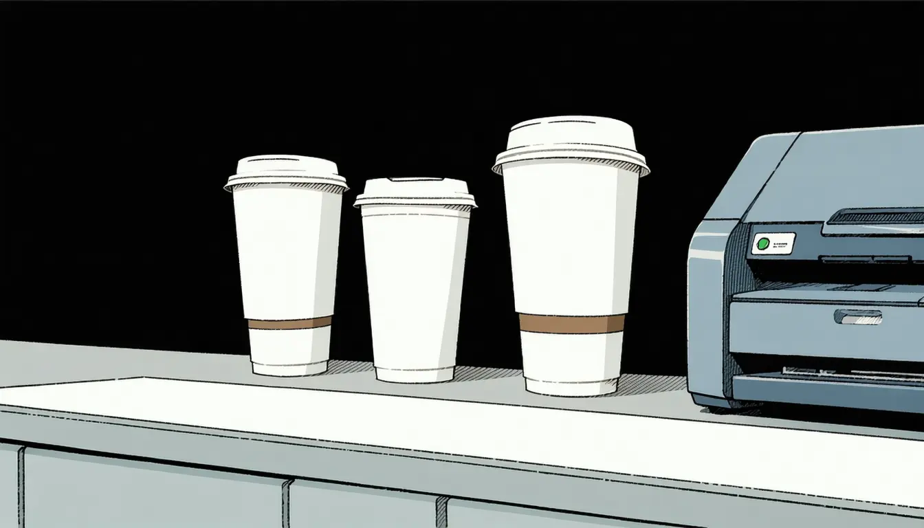 Illustration accompanying Researchers urge the UK to itemise the disposable cup charge on every receipt