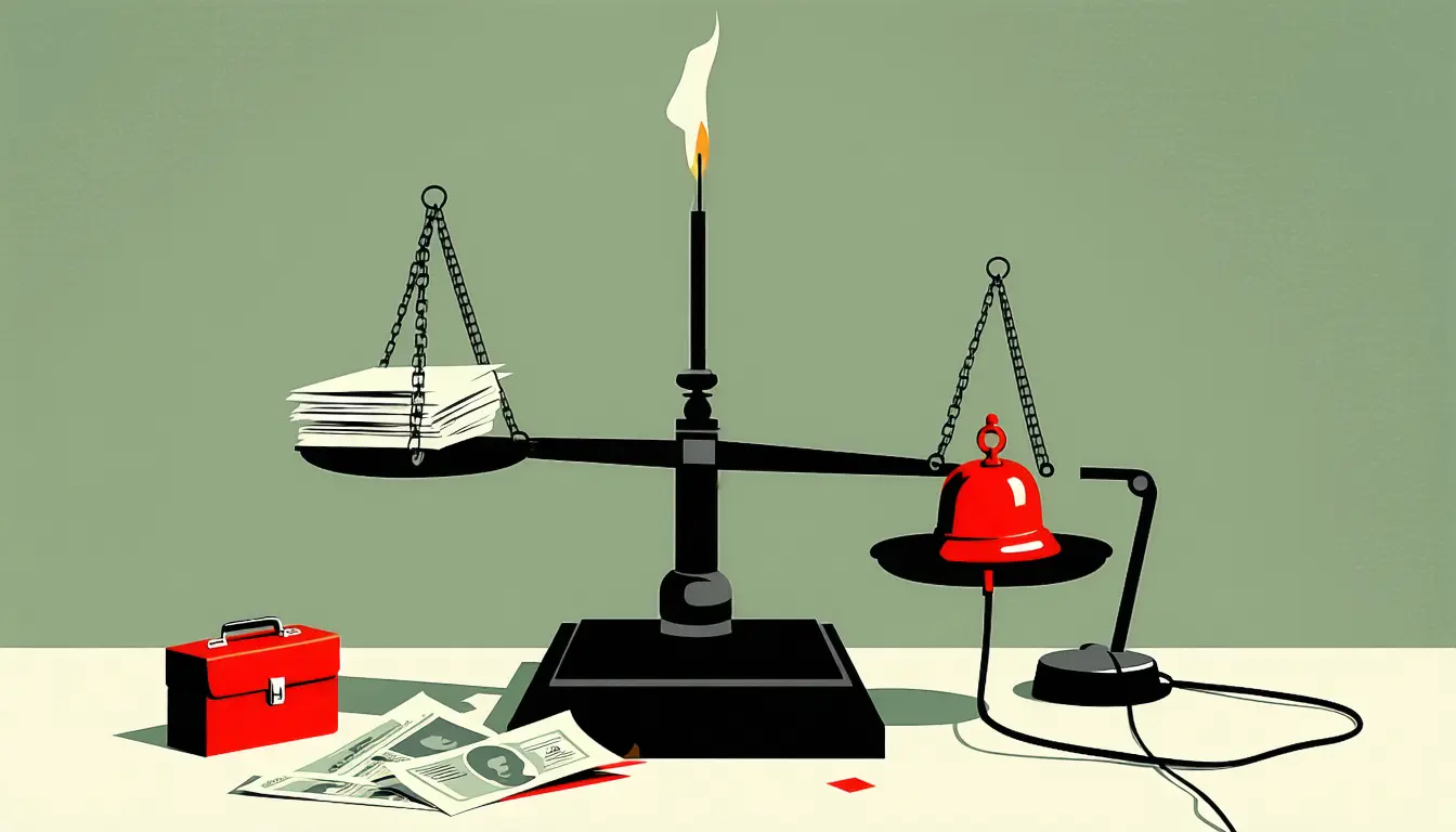 Illustration accompanying Sentinel trains its fraud model on alerted-vs-cleared cases to stop double-counting the alert itself
