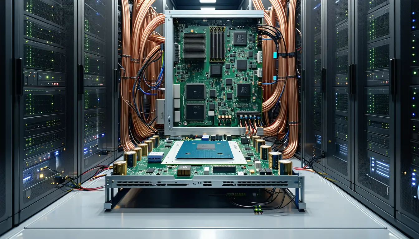 Illustration accompanying Onsemi ties its GaN ramp to Nvidia's 2027 move to 800-volt racks