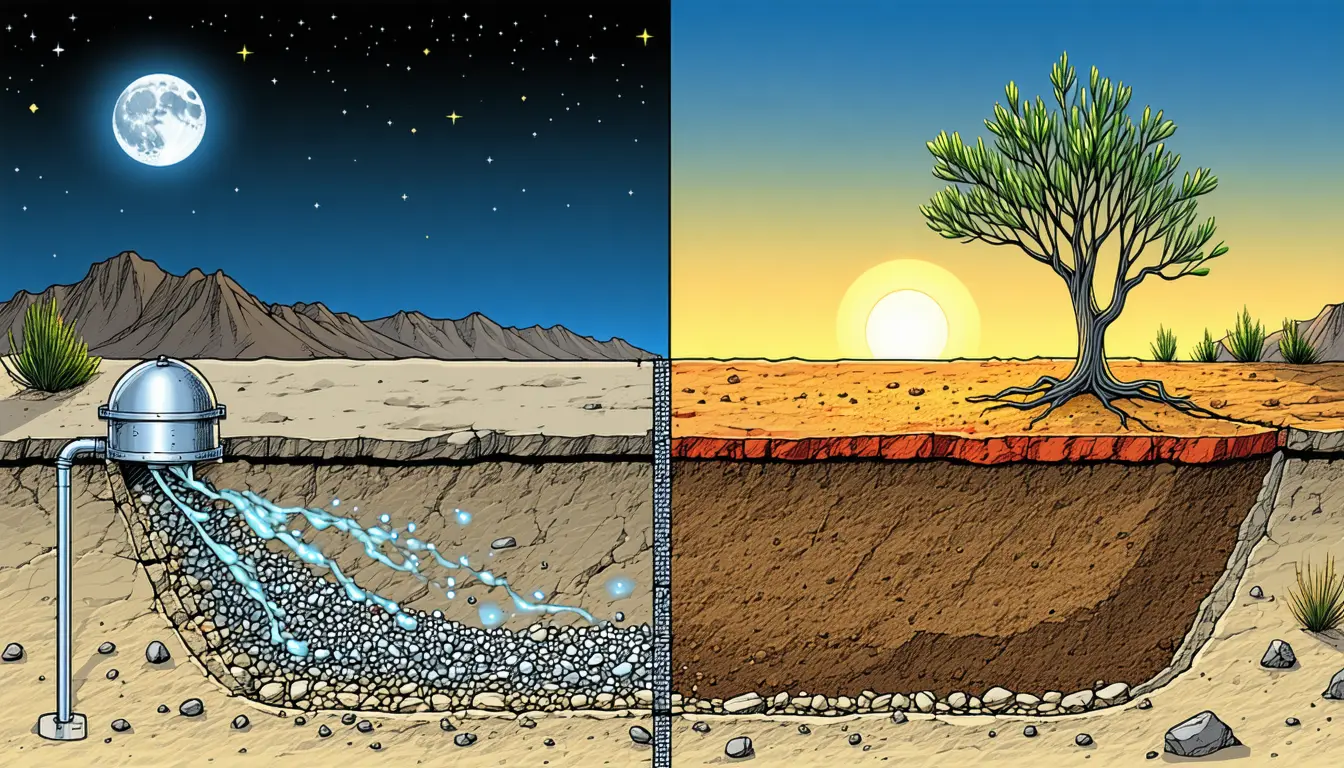 Illustration accompanying Cooling minerals pull CO2 into Mojave soils every night, Berkeley researchers find