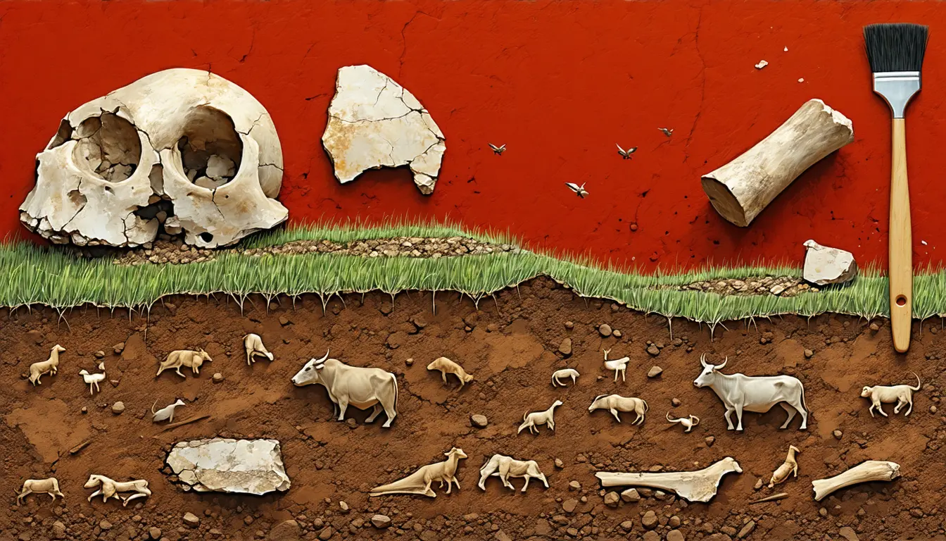 Illustration accompanying Dated livestock bones tie Madagascar's megafauna losses to herds that spread 1,200 years ago