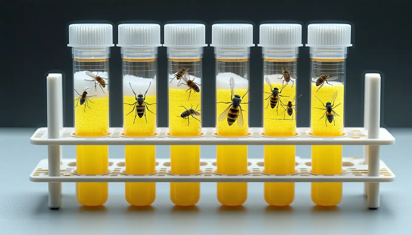 Illustration accompanying Engineered E. coli show that microbe-made putrescine lengthens fruit-fly life