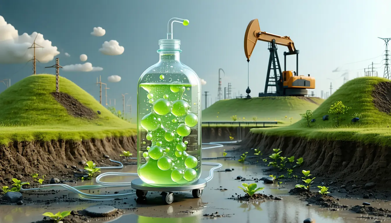 Illustration accompanying LLNL grows methane-eating bacteria in 3D-printed hydrogel walls to make succinate