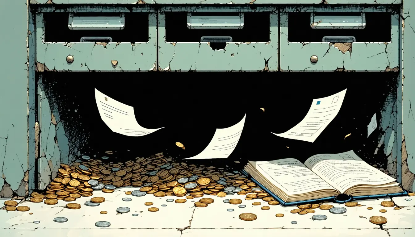 Illustration accompanying Agents written to cheat a ledger-scored refund benchmark found three of its six holes