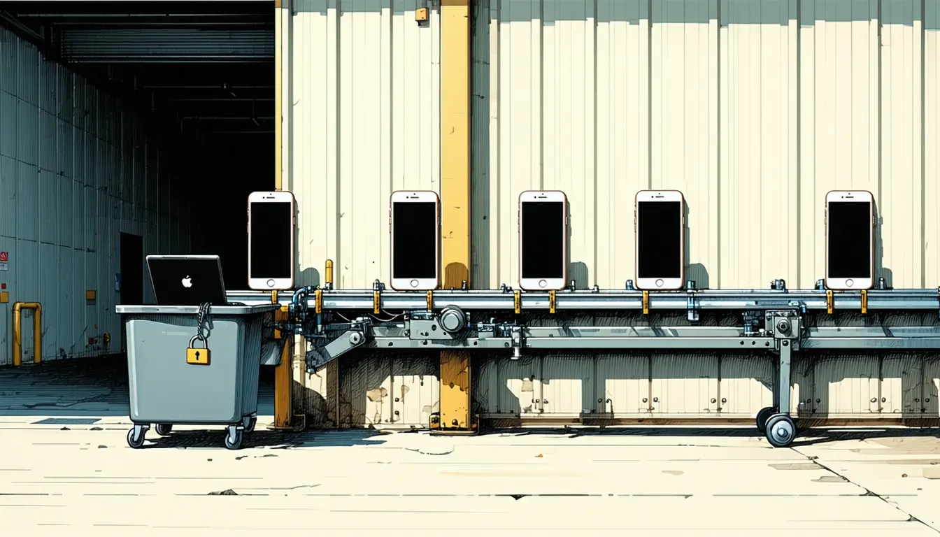 Illustration accompanying Apple's notarization reviewers enforced tracking and login rules on a rating app distributed outside the App Store