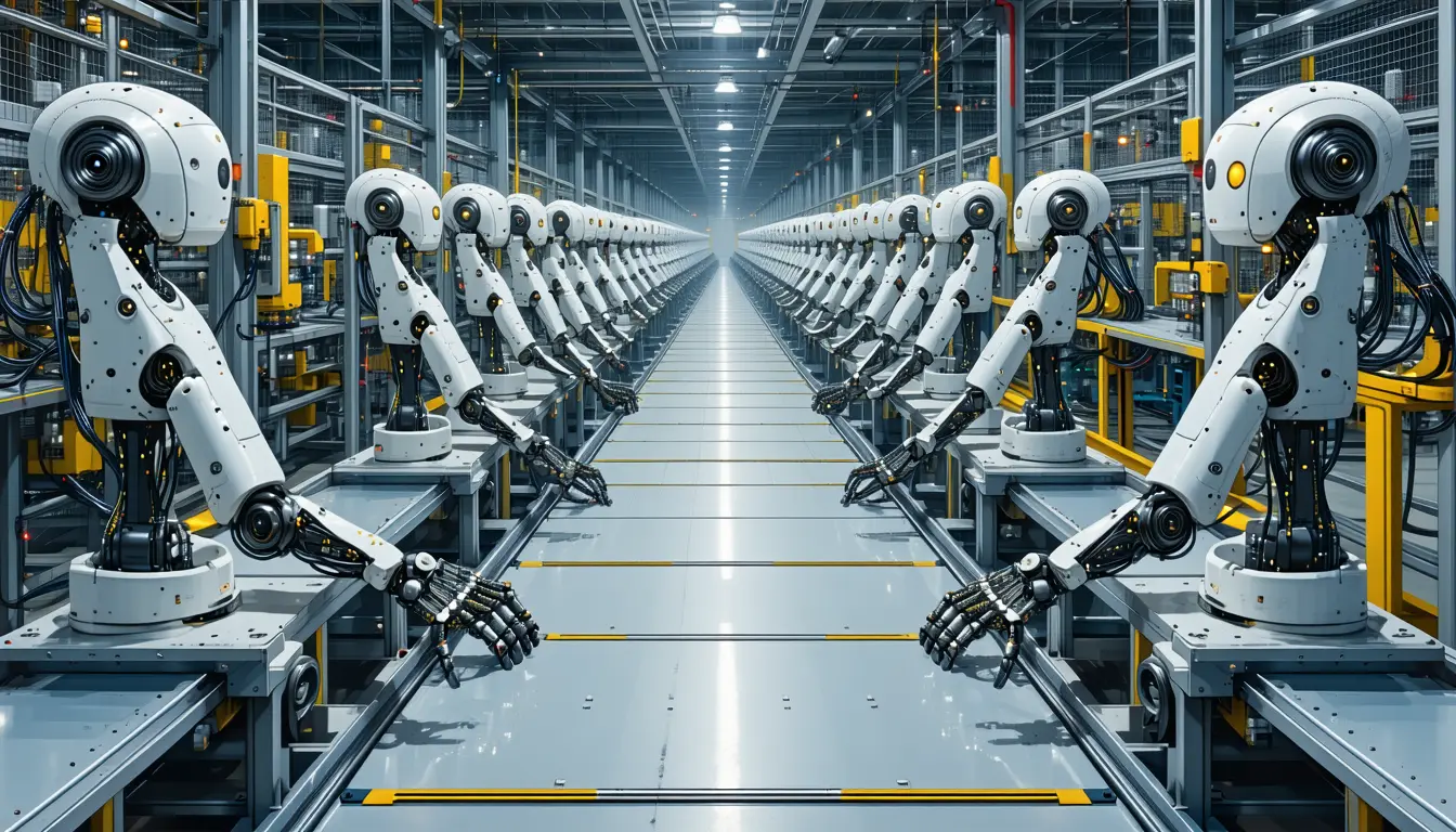Illustration accompanying Tesla's Optimus hands slow the climb from hundreds of robots a week to 1,000 by year-end