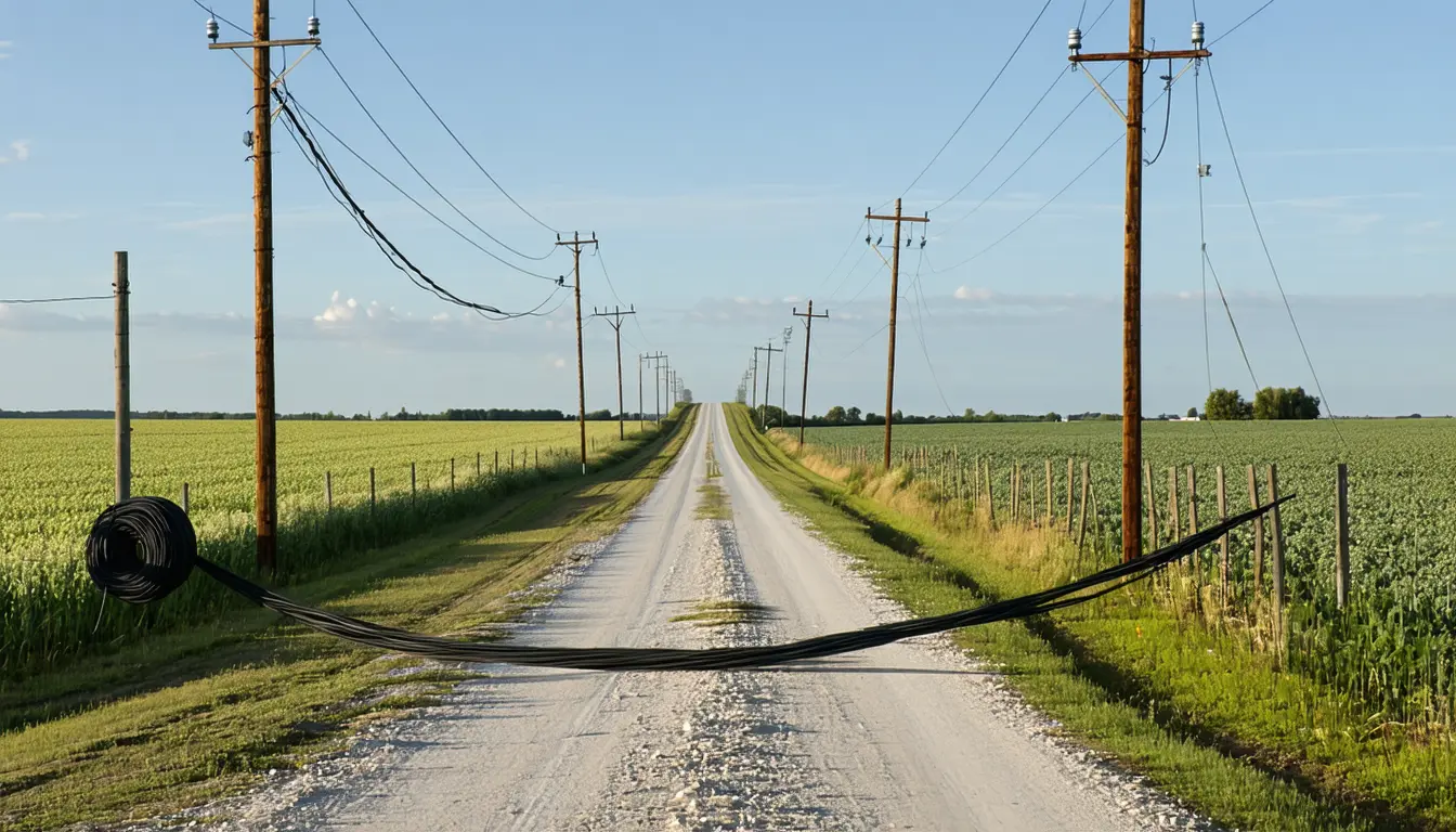 Illustration accompanying Twenty of 63 electric co-ops have withdrawn from the $42.5 billion BEAD broadband program