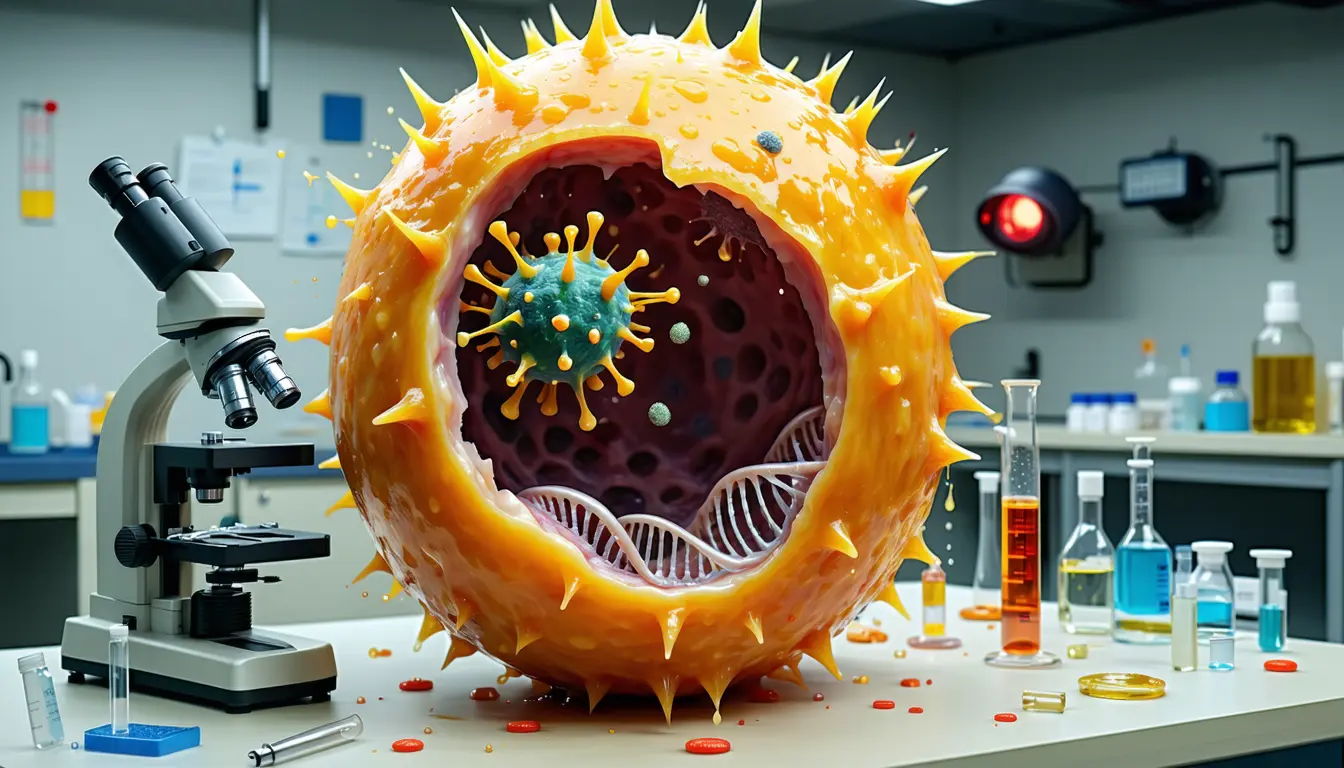 Illustration accompanying Cells catch fusing viruses by spilling their own DNA, Harvard team finds