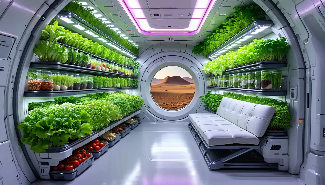 Illustration accompanying NASA's Mars to Table prize rewards complete food systems built to run on little crew time