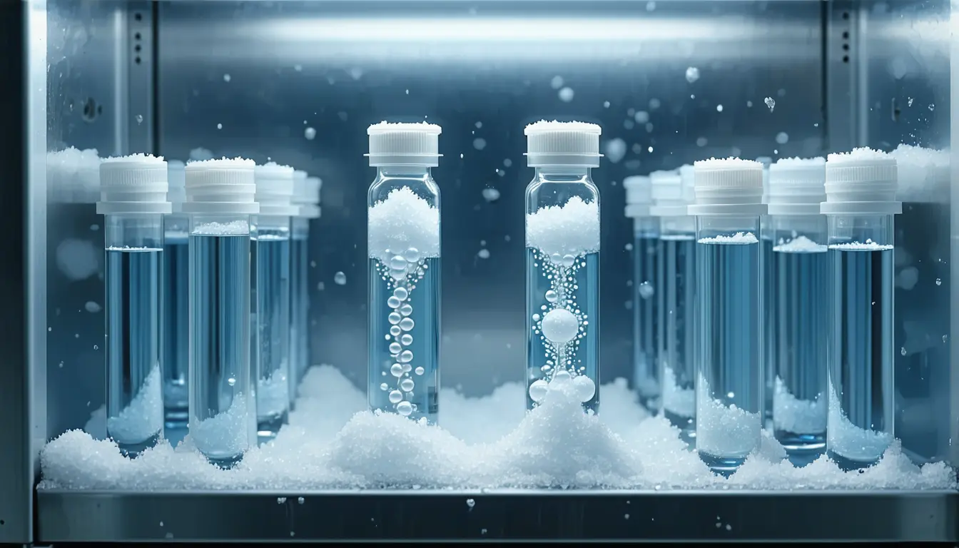 Illustration accompanying Tris storage buffer keeps mRNA nanoparticles potent through freezing