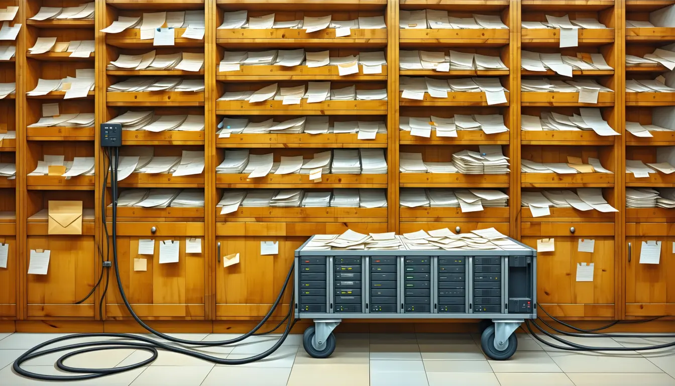 Illustration accompanying University team runs 10,000 Stalwart mailboxes on PostgreSQL and S3 storage