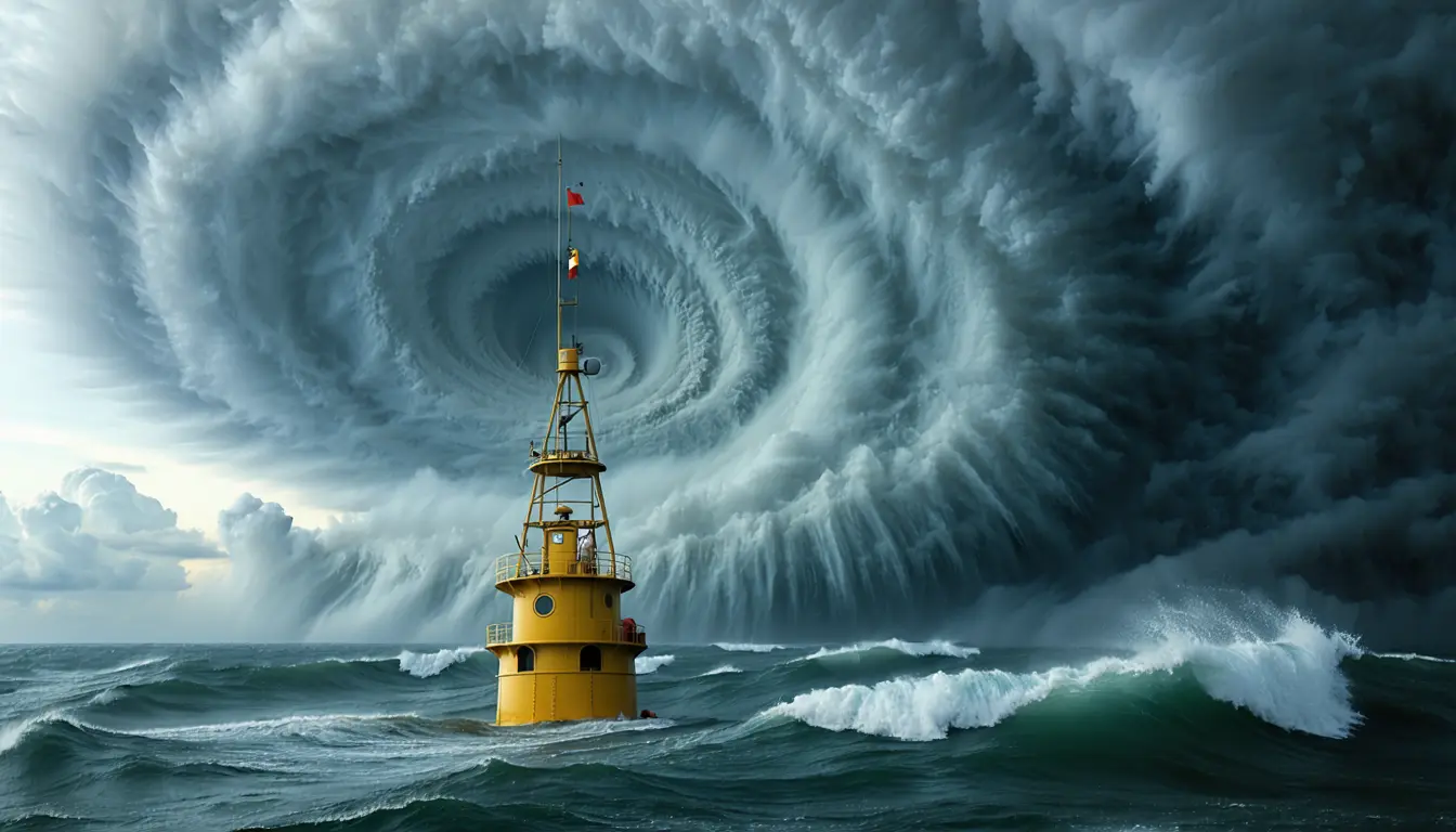 Illustration accompanying Scarce storm-scale data limits AI forecasts of hurricane intensity, one researcher argues