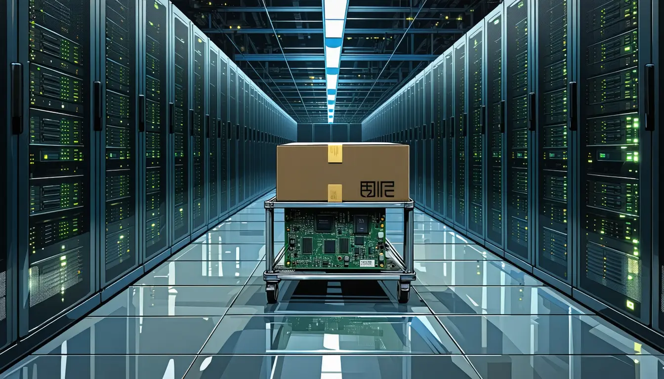 Illustration accompanying Cambricon drops 5.7% on reports the US may let Nvidia's H200 back into China