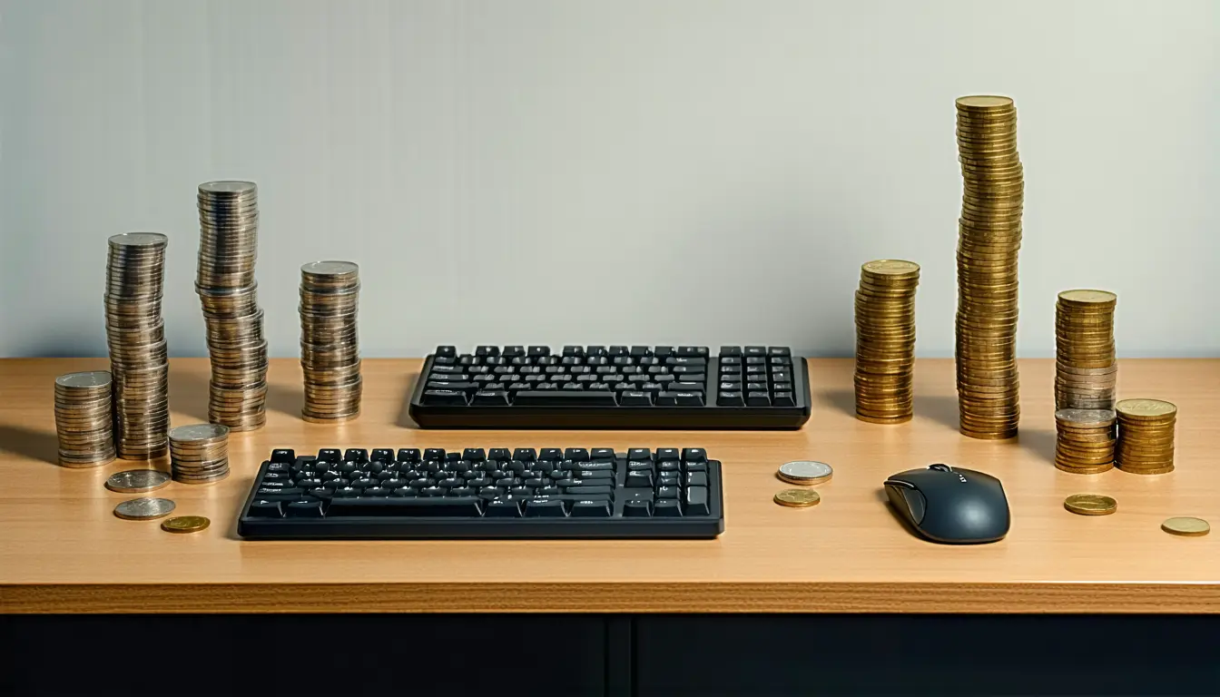 Illustration accompanying Larridin's benchmark puts the median engineer's AI coding bill at $213 a week