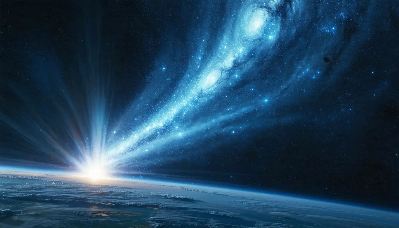 Illustration accompanying XRISM catches a hypergiant's wind plume falling onto the pulsar GX 301-2